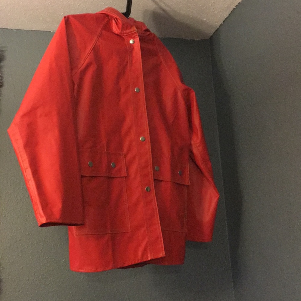 Bright Red Vintage Raincoat
